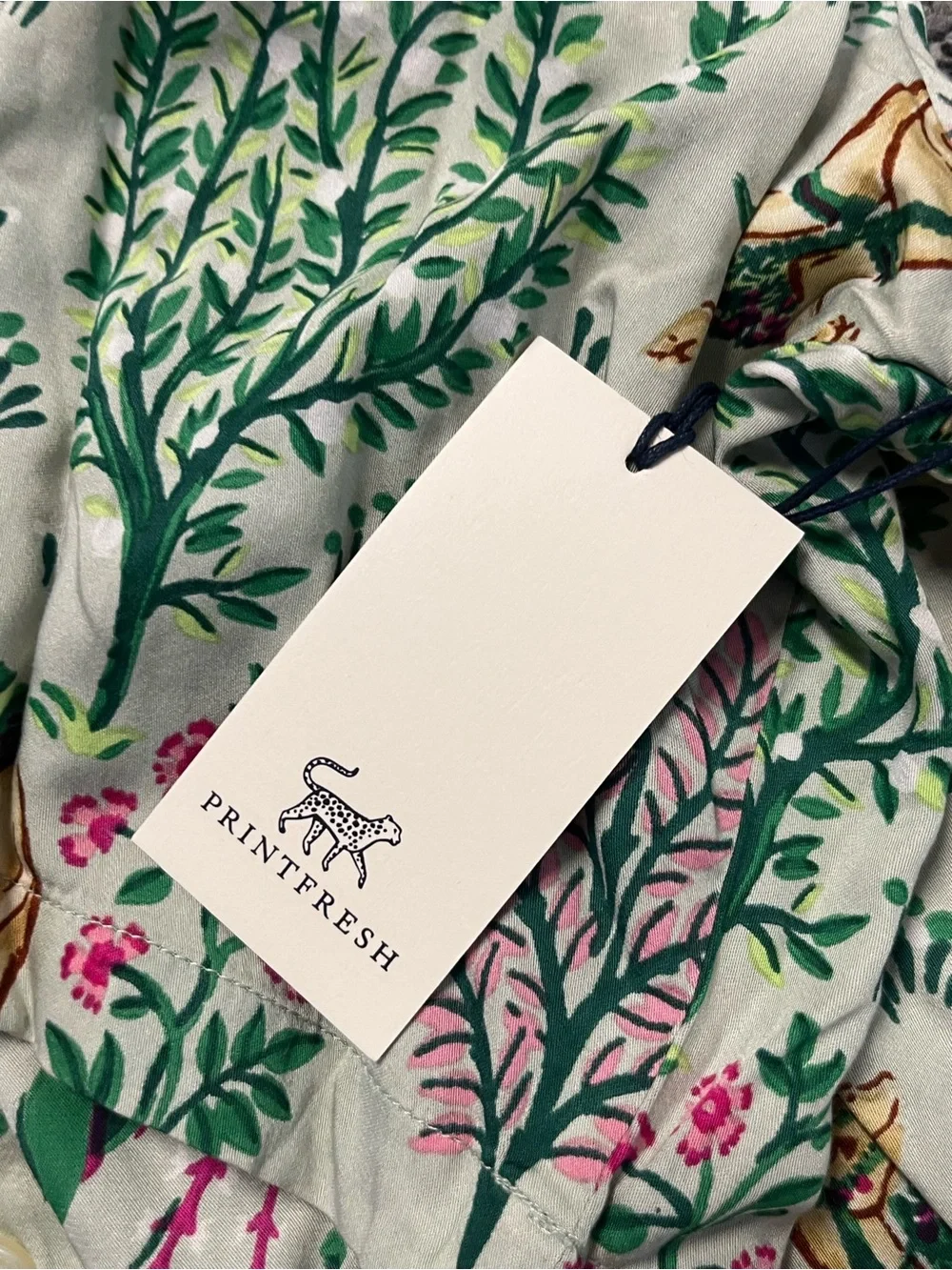 Printfresh Eco Satin Wildest Dreams Pajama Set in Camel'ss Courtyard Print
